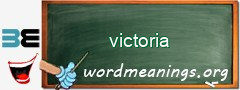 WordMeaning blackboard for victoria